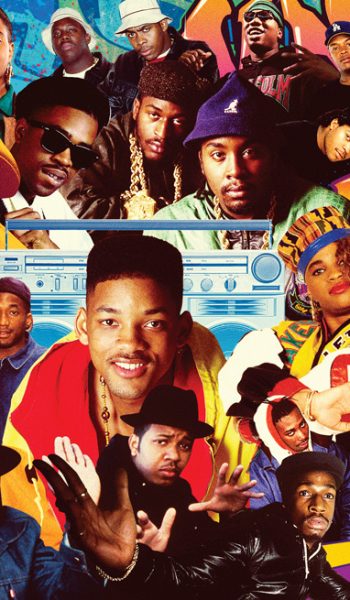 famous faces of hip hop with artists such as Queen Latifah, Snoop Dogg, Missy Elliott, Will Smith, Salt -n- Pepa, Jay-Z, and many more Illustration by Sean McCabe