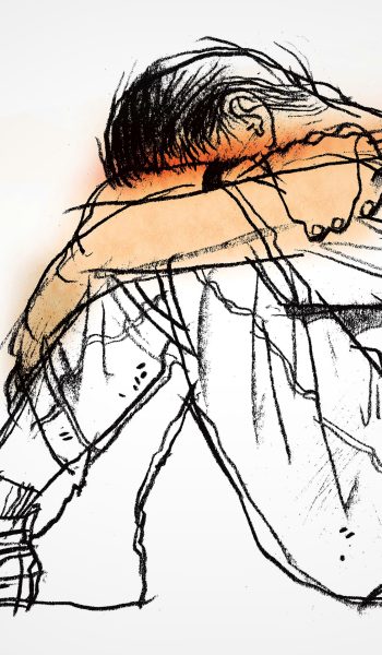 USA - 2008:  Val B. Mina  color illustration of young person sitting on floor with face hidden by arms. (The Sacramento Bee/MCT via Getty Images)
