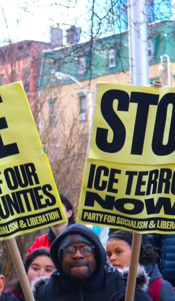 Protestors gathered at Jersey City Hall to protest the recent fatal killing of Renee Nicole Good by an ICE agent officer. Jordan Coll / SOC images